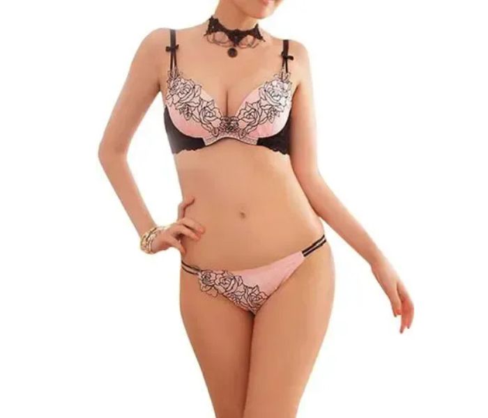 Pink And Black Bikini Set Supplier