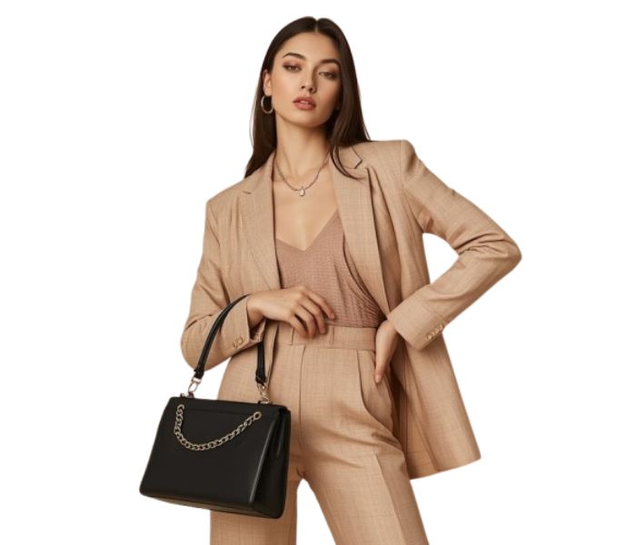 Noir Structured Steel Chain Handbag Factory