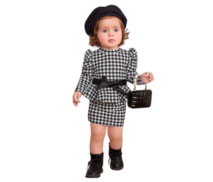 Little Girls Houndstooth Outfit